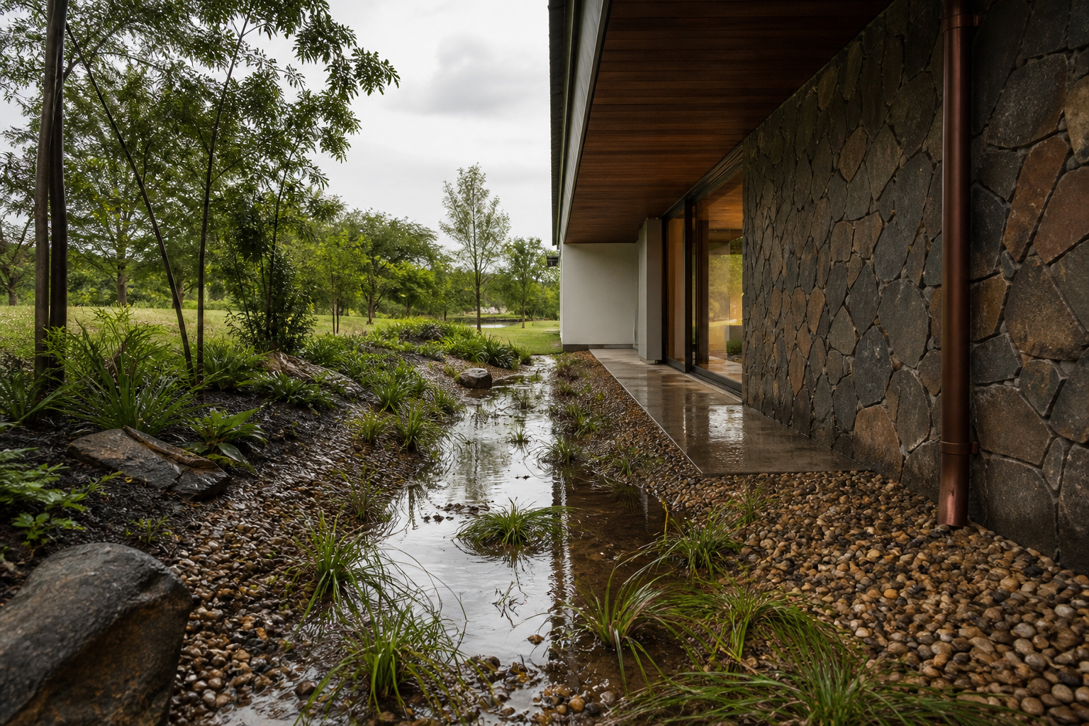 La vista es un privilegio. El asoleamiento es un oficio — Galería y vegetación de una casa hacia el lago en San Bernardino