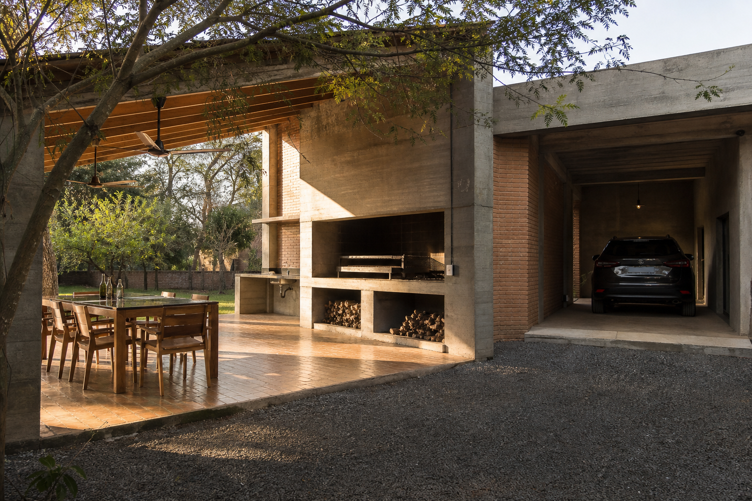 Servicio: o se diseña, o se improvisa mal — Área de servicio y quincho en una vivienda contemporánea