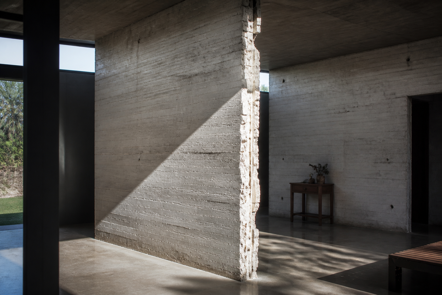 Sí: cuando el detalle está dibujado — Muro de hormigón a la vista en una obra contemporánea